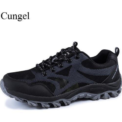 Cungel Sneakers men Spring/Summer Hiking shoes Outdoor breathable Trekking Climbing shoes Mountain Walking shoes Non-slip
