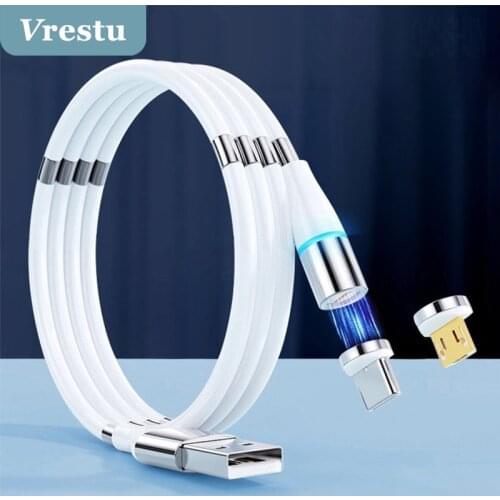 Micro USB Type C Magic Rope Magnetic Cable Typec Micro Cavo 3A Phone Fast Charger Magnet Wire USBC Kable Cabo Tipo Silicone Cord