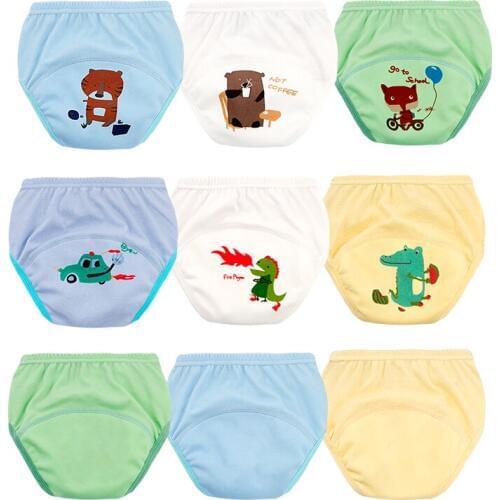 Cartoon Cute Children Underwear Potty Training Panties Briefs for Girls Cloth Diaper Panties for Boys Unisex Underpants Cotton