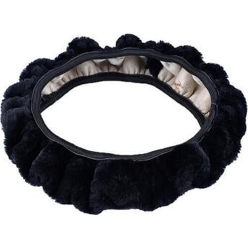 We Warm Plush Winter Car Steering Wheel Cover Imitation Wool Universal Fit Most Car Styling Steering Wheel Black Colour
