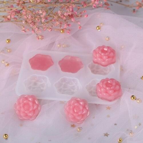 NOT AS LONG diy6 with small rose silicone mold, aromatherapy jewelry, baking flower-shaped cake, epoxy mold, household crafts