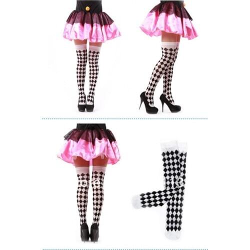 New Hot Sale Clown Black&White Argyle Plaid Party Cosplay Socks