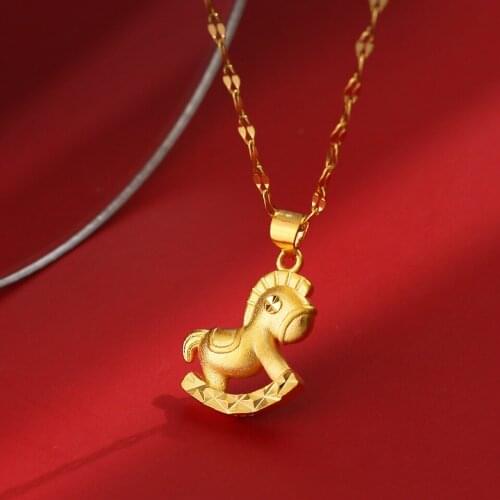 Trojan Stainless Steel Necklace Gold Anti-Fading Clavicle Chain Wholesale Womens Necklace Stainless Ornament Pendant Necklace
