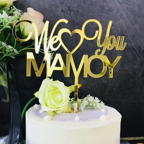 Personalized Wedding We Love You Cake Topper,Custom couple name love heart flag Cake Topper,Happy birthday Topper Decor Supplies