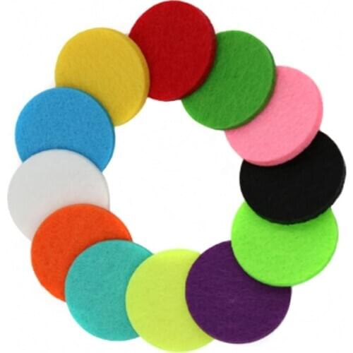 10pcs/lot Oil Pad Colorful 20mm Felt Pads for 30mm Perfume Locket Essential Oil Diffuser Locket Accessories 10 Colors