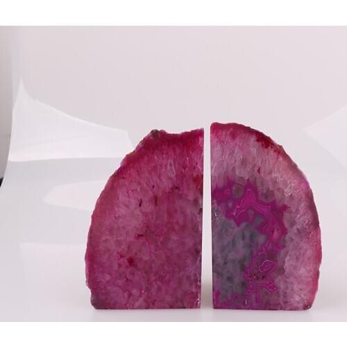 Bookends Crystal Natural Agates Portable Bookend Stand Book Stand Document Holder Base Reading Book Holder Home Decoration