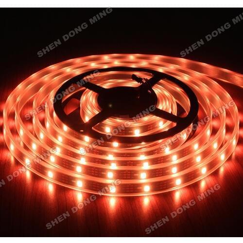15M Tube Waterproof IP67 DC5V 30leds/m 5050 SMD Black PCB addressable changeable color RGB IC Built-in WS2812 led strip pixel