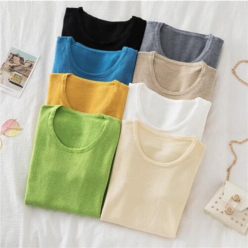 Spring and Autumn Woman Sweaters Fashion Solid Color Computer Knitted Women Sweaters Computer Knitted Slim Fit Lady Sweaters