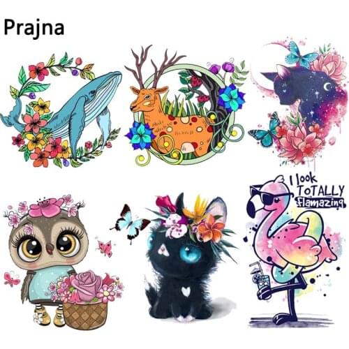 Prajna Dolphin Deer Patches Iron On Patches For Clothing Cartoon Patch Heat Transfer Patches Thermal Stickers Iron On Transfer