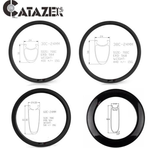 Carbon Road Bike Rims 700C 30 38 50 60 88 90mm 3K UD 12K Full Carbon Fibre Clincher Rims Bike Wheel Rims 24 26mm Width 1 Pieces
