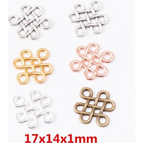 60 pcs Vintage zinc alloy charms Chinese knot pendant DIY Bracelet Necklace metal jewelry accessories Makings 6583