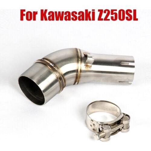 For Kawasaki Z250SL Exhaust Middle Link Pipe Stainless Steel Escape Connecting Section Tube Slip On Z250SL Motorcycle