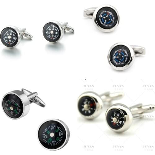 10pairs/lot Copper Compass Cufflinks Sport Outdoor Compass Model Cuff Links Mens Jewelry Accessory Wholesale