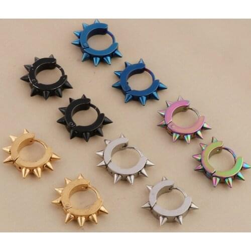 10Pcs Stainless Steel Hoop Earrings Men Huggie Ear Piercings