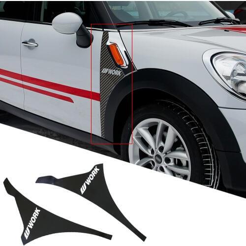2 pieces 5D Carbon Fibre Vinyl Decal For Mini Cooper Countryman R60 Front Fender Air Vent Trim Side Scuttles Stickers