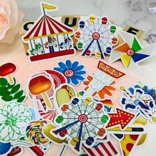 32 pcs cute fairyland amusement park children funny stickers family stickers laptop / decorative scrapbooking / DIY