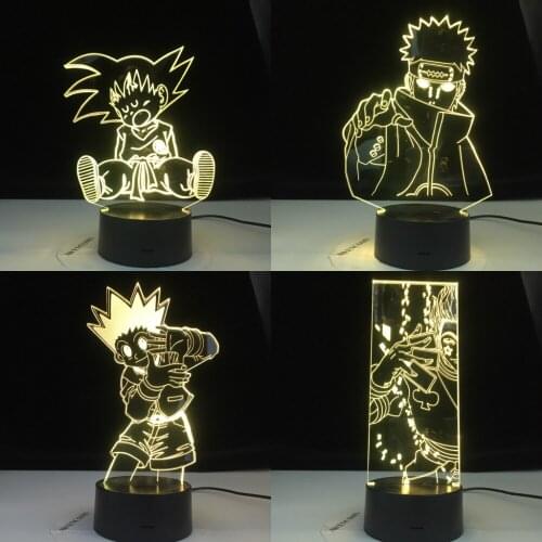 Gon and Killua Figure 3D Night Light Anime Hunter X Nightlight for Kid Bedroom Decor Lighting Child Gift Lamp Bedside Gift