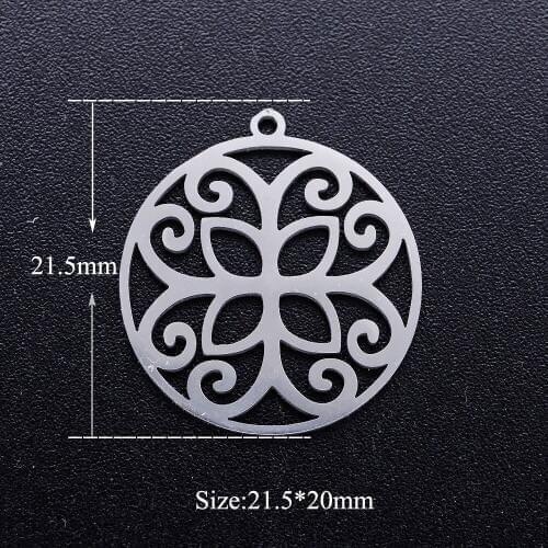 5pcs/lot Flower Deco Stainless Steel DIY Charms Wholesale Factory Sale OEM Charm Accepted Jewelry Making Charm Never Tarnish