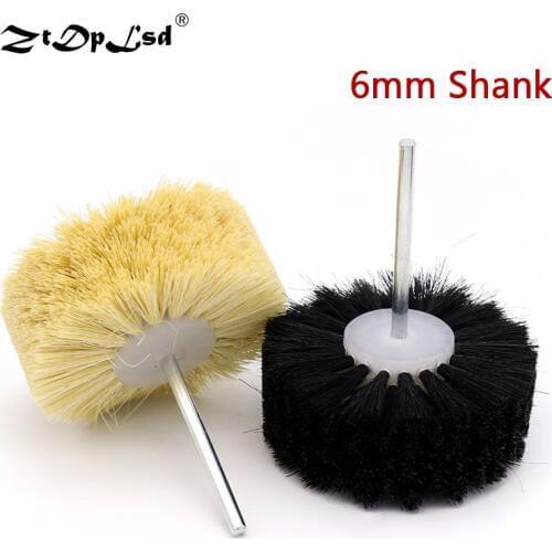 1PCS Abrasive Sisal Filament Pig Hair Brush Polishing Grinding Buffing Wheel Woodworking For Furniture Rotary Drill Tools Head