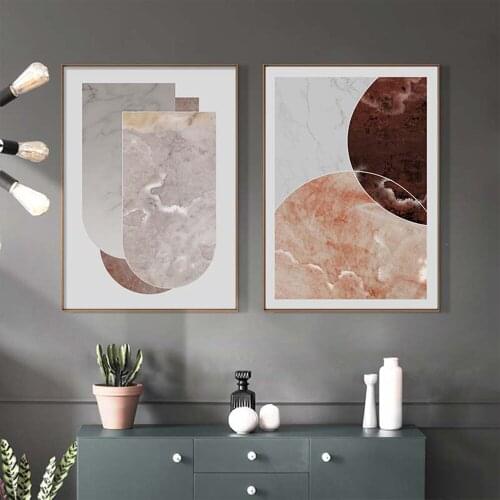 Abstract Geometric Graphic Canvas Painting Marble Art Print Modern Pattern Poster Minimalist Wall Picture For Living Room Decor