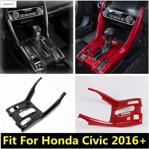 Lapetus Accessories Fit For Honda Civic 2016 - 2020 ABS Transmission Gear Shift Gearshift Panel Frame Molding Cover Kit Trim