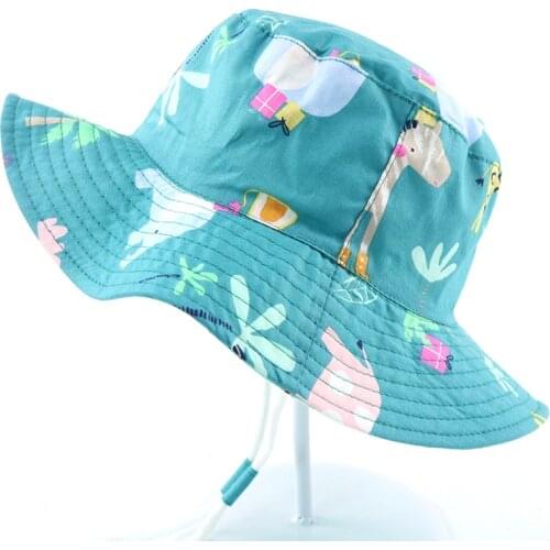Summer Baby Bucket Hat UV Protection Boys Cap Children Outdoor Beach Girls Sun Hat Cartoon Infant Fisherman Cap