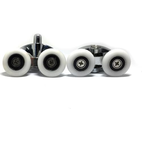 Shower room pulley arc sliding door hanging wheel adjustable alloy swing double pulley butterfly wheel 26