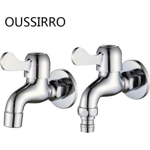 G1/2 Modern Traditional Washing Machine Faucet Kitchen Faucets Chrome Solid Brass Bathroom Basin Sink Water Tap Nozzle Sprayer