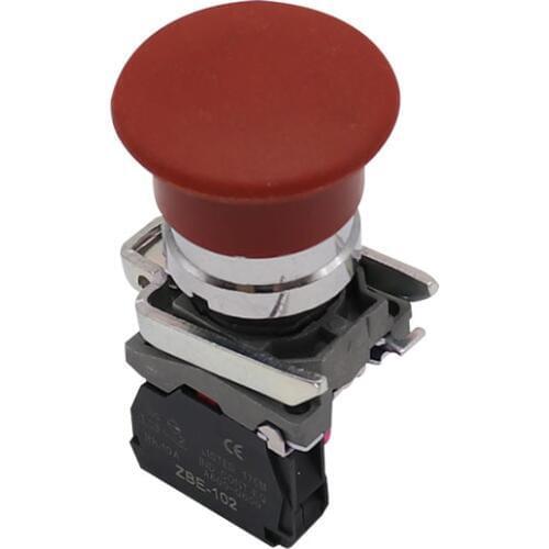 XB4 Mushroom Head Reset Button XB4-BC31 XB4-BC42 Flat Head Reset Push Button Switch Hole Diameter 22mm