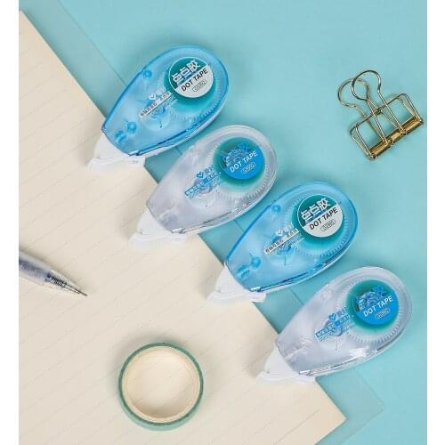 JIANWU 2 pcs/set Transparent dot glue Roller Strong Adhesive dispensing Double Sided Tape dot tape kawaii School supplies