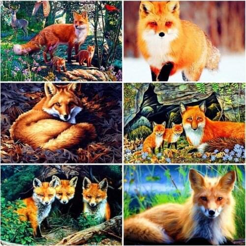 Evershine Diamond Embroidery Sale Fox Diamond Painting Full Square Animals Rhinestones Pictures Diamond Art Home Decor