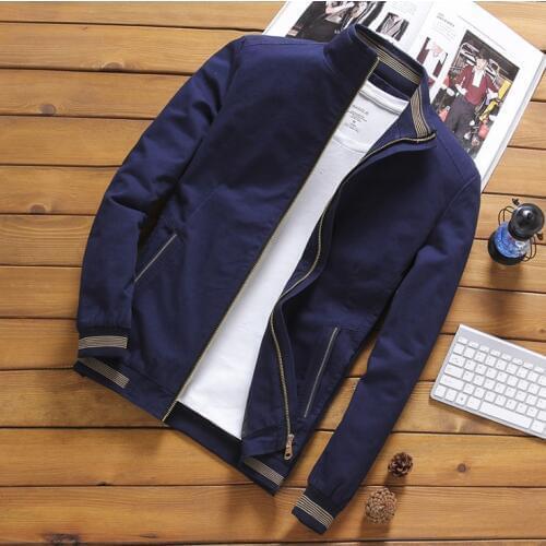 Spring Jacket men High quality stand collar Bomber Jackets Jaqueta Masculina Casual jacket men Autumn Cotton plus size