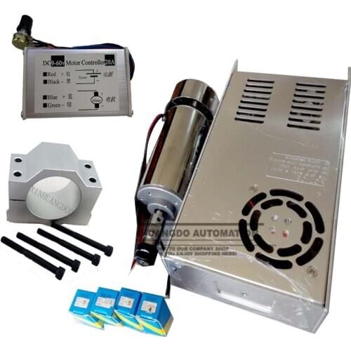 Best ! cnc spindle 500W air cooled 0.5kw milling Motor & spindle speed power converter &52mm clamp &5pcs er11 collet for DIY