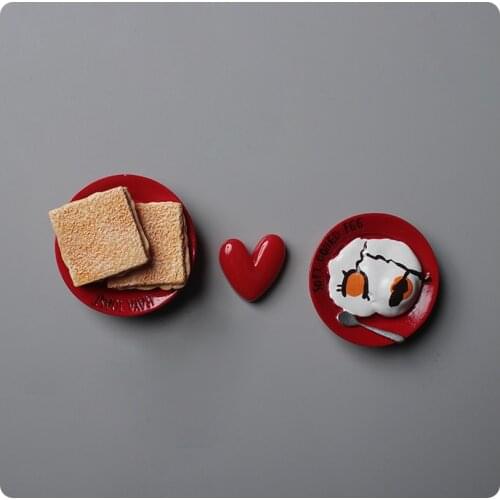 Fridge magnet food breakfast egg break decoration magnetic stticker art crafts resion stereo gift message pastepaste