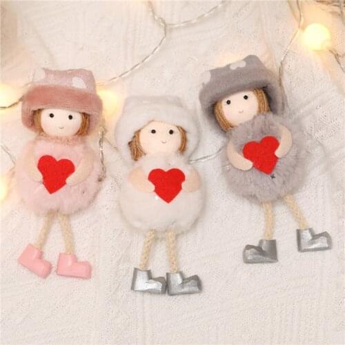 Cute Christmas Angel Hanging Pendant Lovely Plush Doll Pendant Ornament Party Supplies For Home Christmas Tree Xmas New
