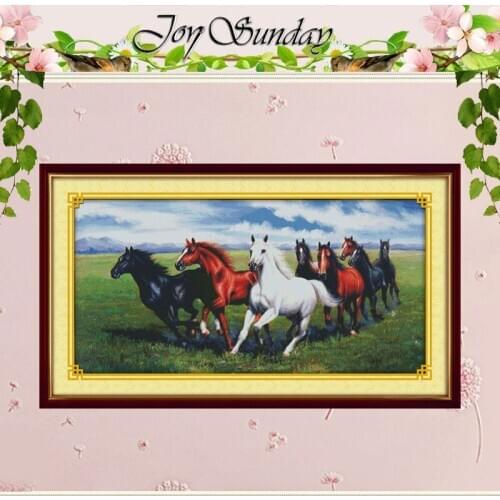 Eight steeds galloping Counted Cross Stitch 11CT 14CT Animal Cross Stitch Set Handmade Cross-stitch Kit Embroidery Needlework