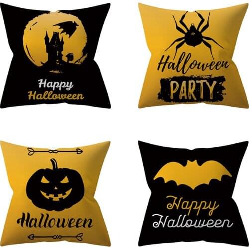 Happy Halloween Cushion Cover Throw Pillow Case for Home Chair Sofa Decoration Square Pillowcases