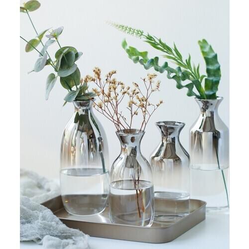 O.Roselif Brand INS Creative Silver Gradient Dried Insert Desktop Terrarium Nordic Vases Flower Home Decoration