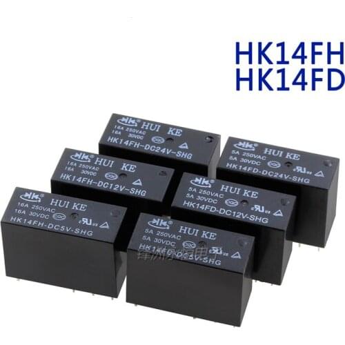 Original Relay HK14FH-DC5V-SHG HK14FH-DC12V-SHG HK14FH-DC24V-SHG 16A 250VAC 5V 12V 24V Relay