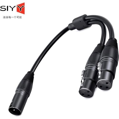 Soft PVC Jack 2 In 1 XLR Splitter Cable Male To Dual XLR Female Y-splitter 3pin Balanced Microphone Cable OFC Spiral Shielding