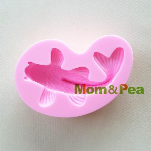 Mom&Pea MP106 Free Shipping Fish Silicone Mold Cake Decoration Fondant Cake 3D Mold Food Grade
