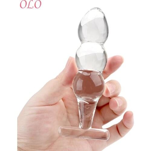 OLO Private Good Crystal Glass Dildos G-spot Prostate Massager Sex Toys For Women Men Anal Sex Butt Plug Anal Beads