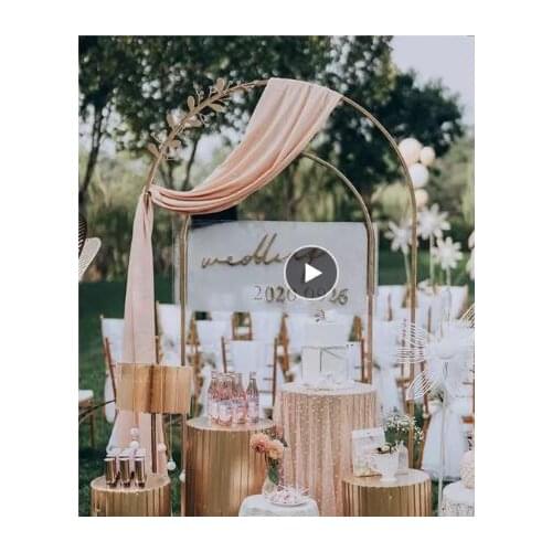 Wedding decoration stage party background frame wedding iron flower frame metal flower arch