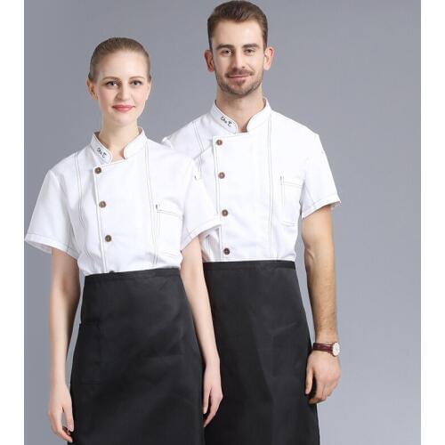 Chef Jacket Hotel Chefs Uniform Short Sleeve Mesh Breathable Workwear shirt Catering Restaurant Kitchen Bakery wholesale chef
