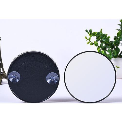 Mini Magnifying Makeup Mirror Portable Cosmetic Mirror with Suction Cups Pocket Round Black Compact Mirror Makeup Tools
