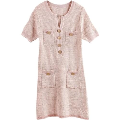 PERHAPS U White Green White Khaki Tweed Straight Dress V Neck Short Sleeve Mini Dress Elegant Chic Summer D1148