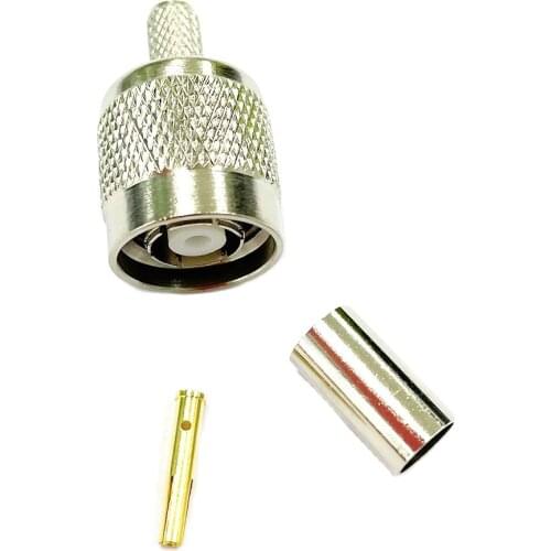 1PC Reverse RP TNC Male Plug RF Coax Connector Crimp RG58 RG142 RG400 LMR195 Cable Straight Nickelplated NEW wholesale