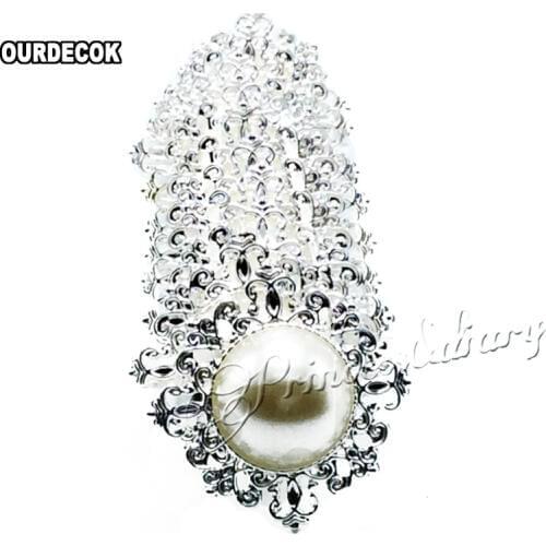2019 new 10 pcs/lot Silver Ring Fauxl Pearl Napkin Rings Serviette Holder For Wedding Party Banquet Supplies