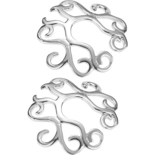 2Pcs Stainless Steel Fake Rings Adjustable - Non Pierced Cilp On Studs Body Jewellery No Piercing Ring