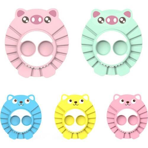 2020 New Arrival Cartoon Baby Kids Children Shampoo Bath Hat Adjustable Shower Bathing Soft Cap Wash Ear Hair Waterproof Shield